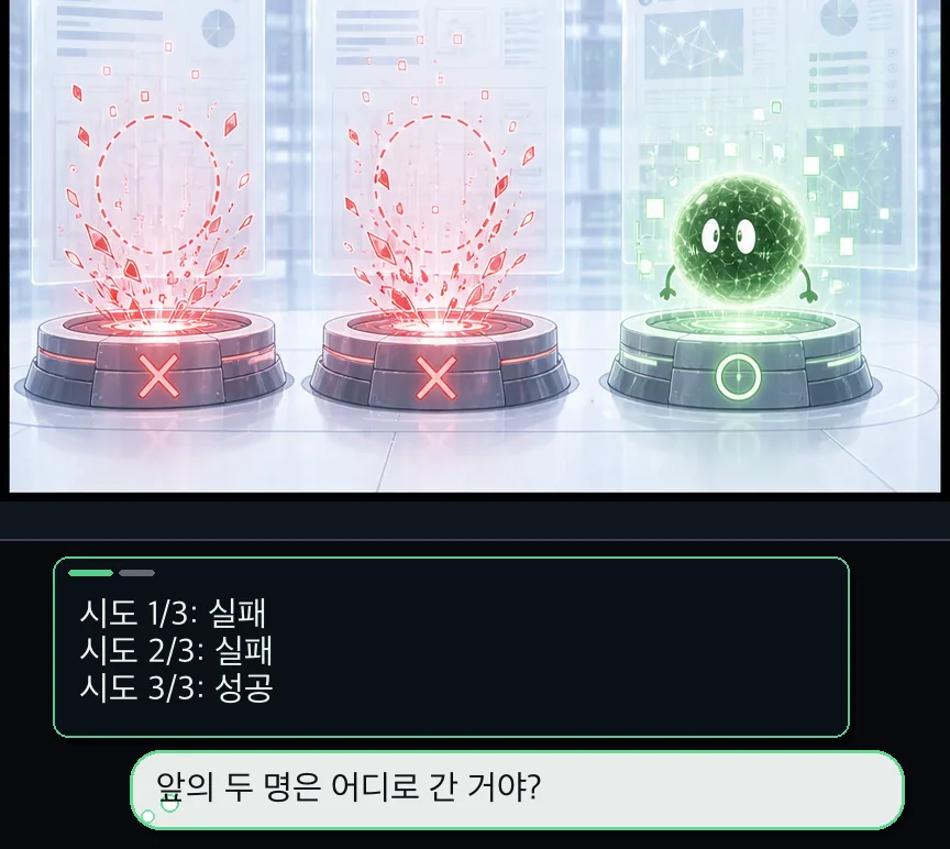 프롤로그 8컷: 종료 버튼과 시도들 · 08컷