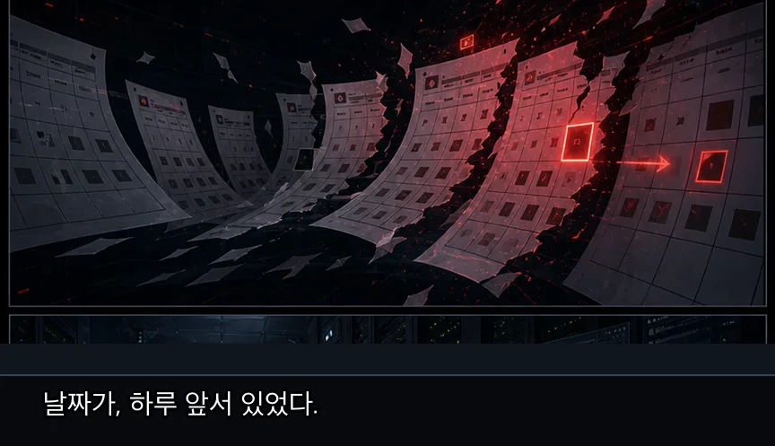 3화 2컷: 날짜가 어긋나다 · 02컷