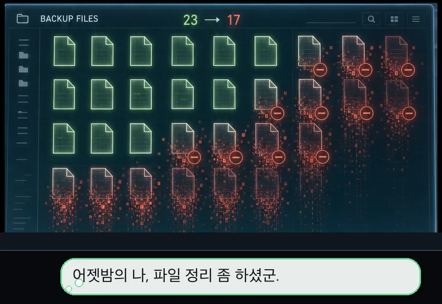 3화 8컷: 기시감과 사라진 백업 · 08컷