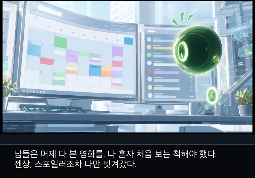 3화 14컷: 헬스체크와 달력 · 14컷
