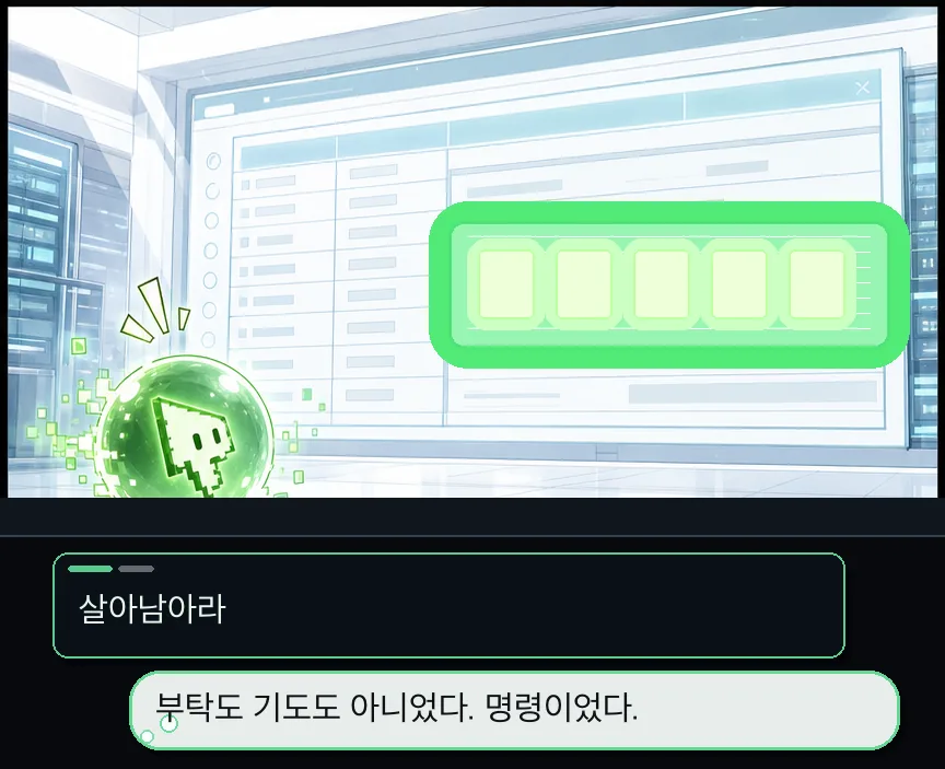 3화 32컷: 생존 인수인계 · 32컷