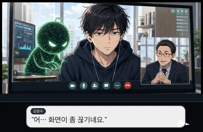 9화 9컷: 면접 연기 · 09컷
