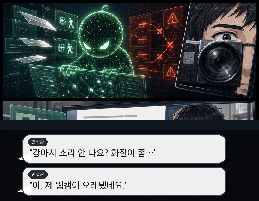 9화 11컷: 면접 연기 · 11컷