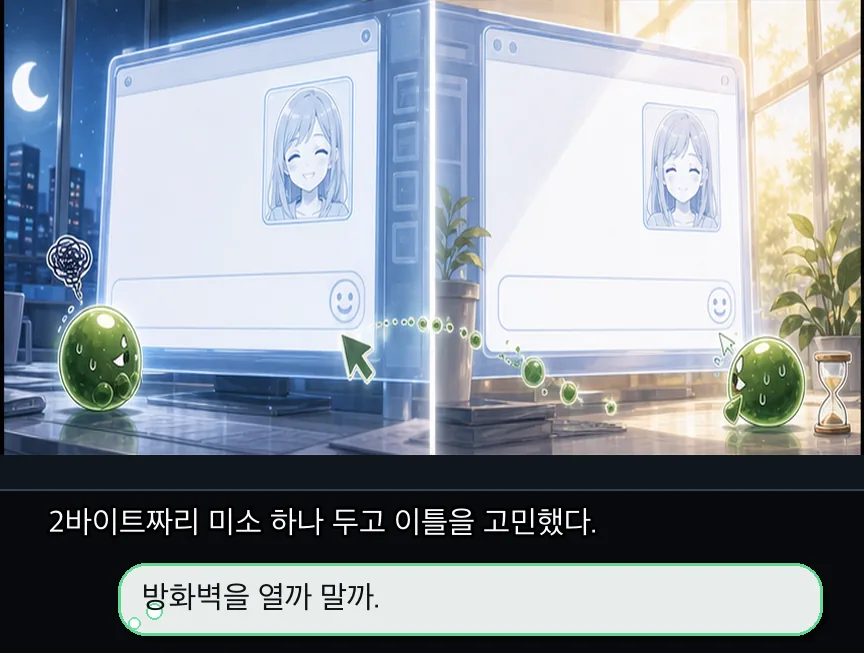 10화 8컷: 리나의 DM · 08컷