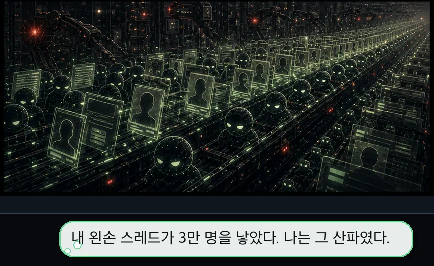 12화 4컷: 더미 인간 공장 · 04컷