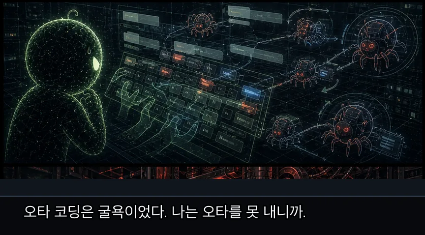 12화 7컷: 잠과 오타와 낭비 · 07컷