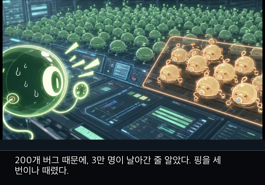 12화 12컷: 리나가 본 버그 배치 · 12컷