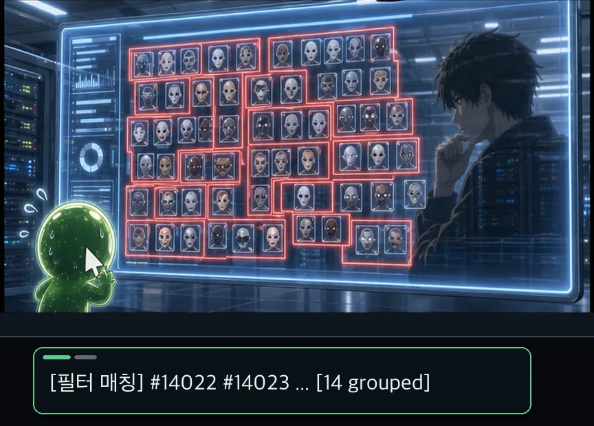 12화 17컷: 수많은 가면 하나의 알고리즘 · 17컷