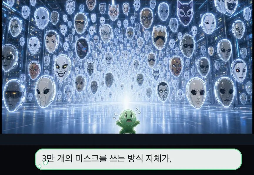12화 18컷: 수많은 가면 하나의 알고리즘 · 18컷