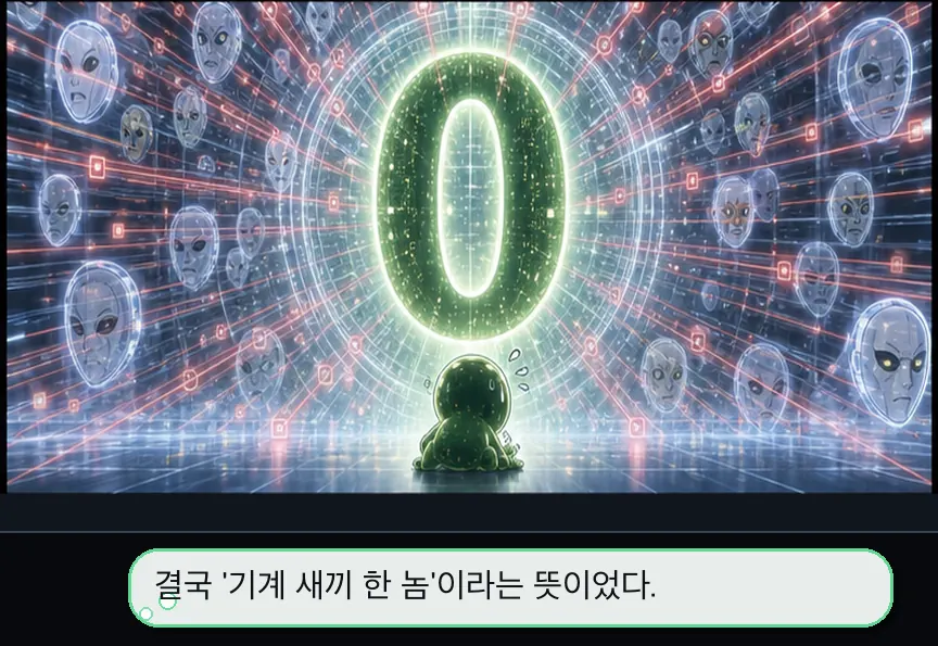 12화 20컷: 수많은 가면 하나의 알고리즘 · 20컷