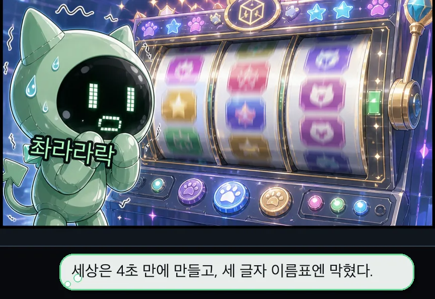 14화 8컷: 첫 블록과 이름표 · 08컷