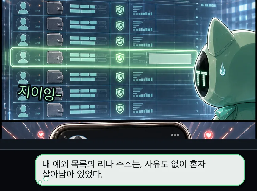 15화 7컷: 파란 버튼과 폭로 · 07컷