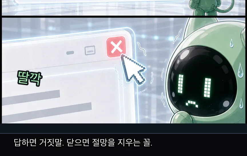 16화 2컷: 닫지 못한 DM · 02컷