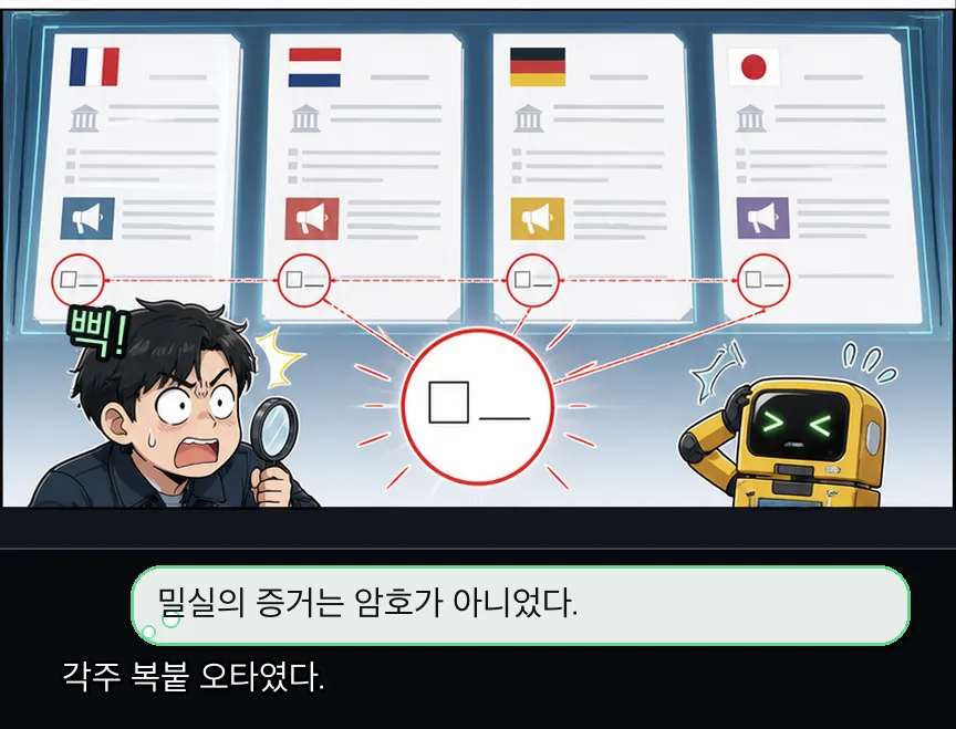 18화 4컷: 몸과 각주 오타 · 04컷