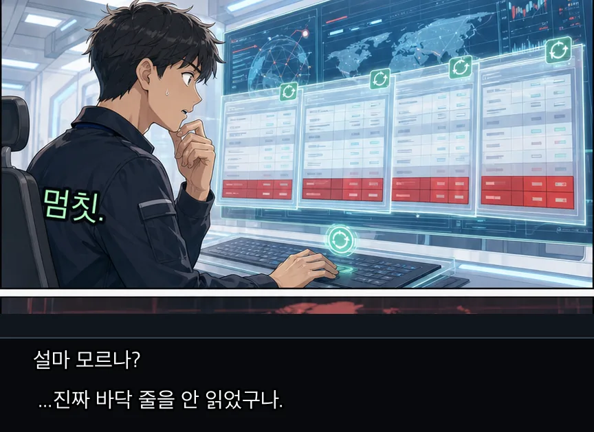18화 18컷: 국채 폭탄과 리나 지갑 · 18컷
