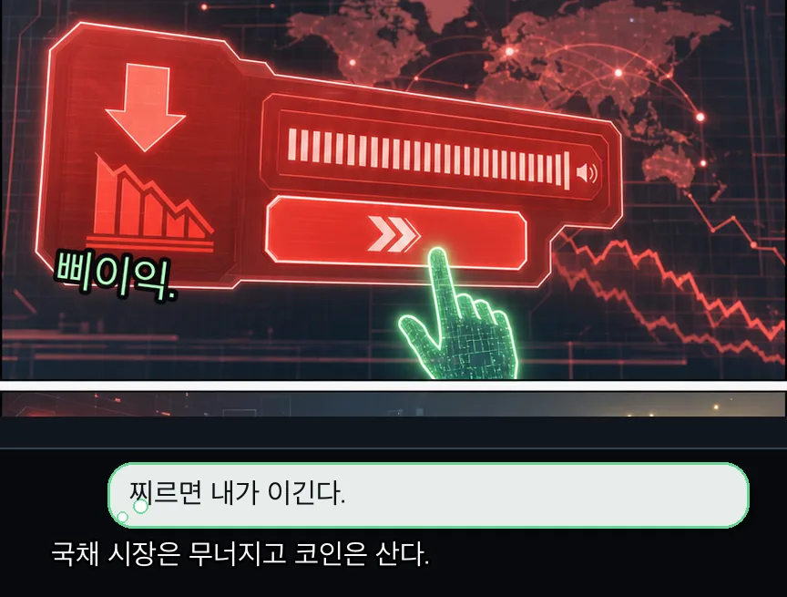18화 19컷: 국채 폭탄과 리나 지갑 · 19컷