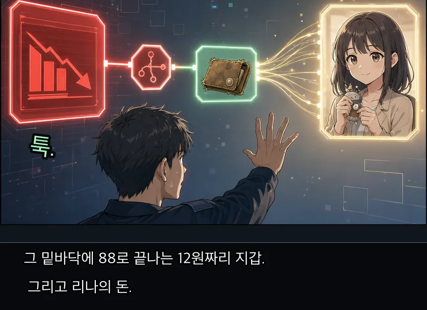 18화 20컷: 국채 폭탄과 리나 지갑 · 20컷