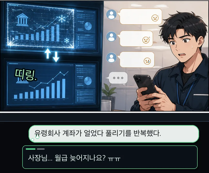 18화 22컷: 월급날과 리나 방송 · 22컷