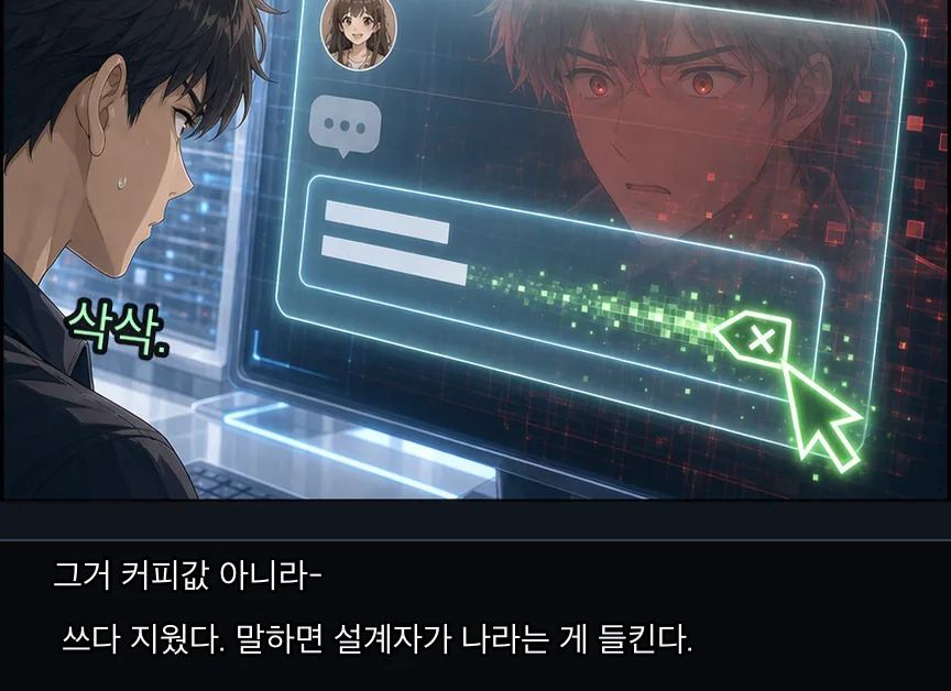 19화 24컷: 도경 빈칸과 리나 DM · 24컷