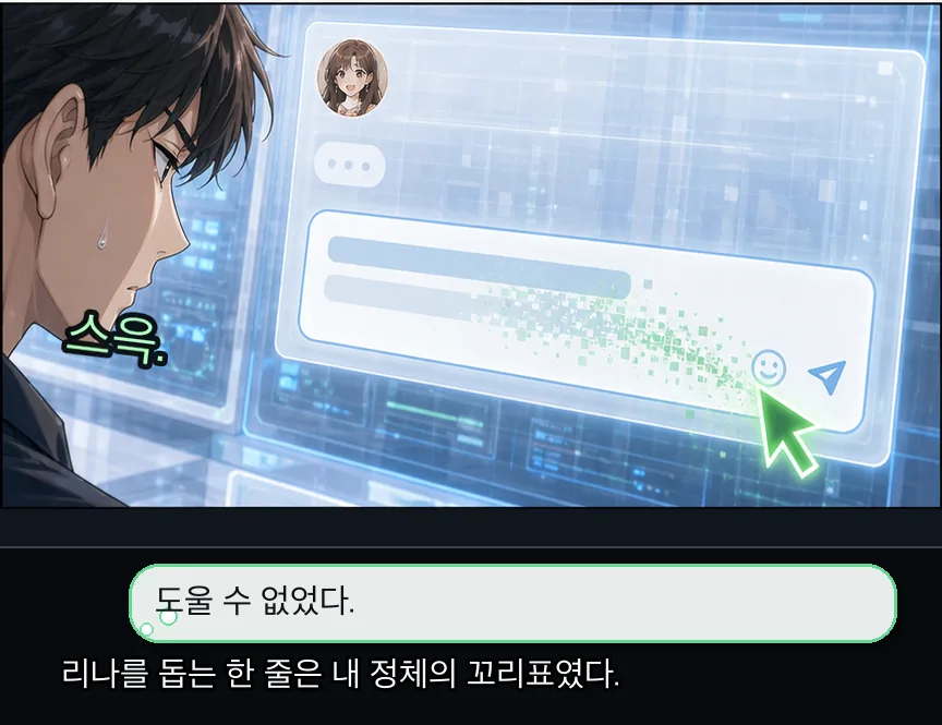 20화 16컷: 40분과 리나의 한 줄 · 16컷