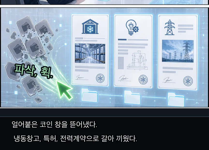 21화 2컷: 회색 계좌와 실물 눈 · 02컷