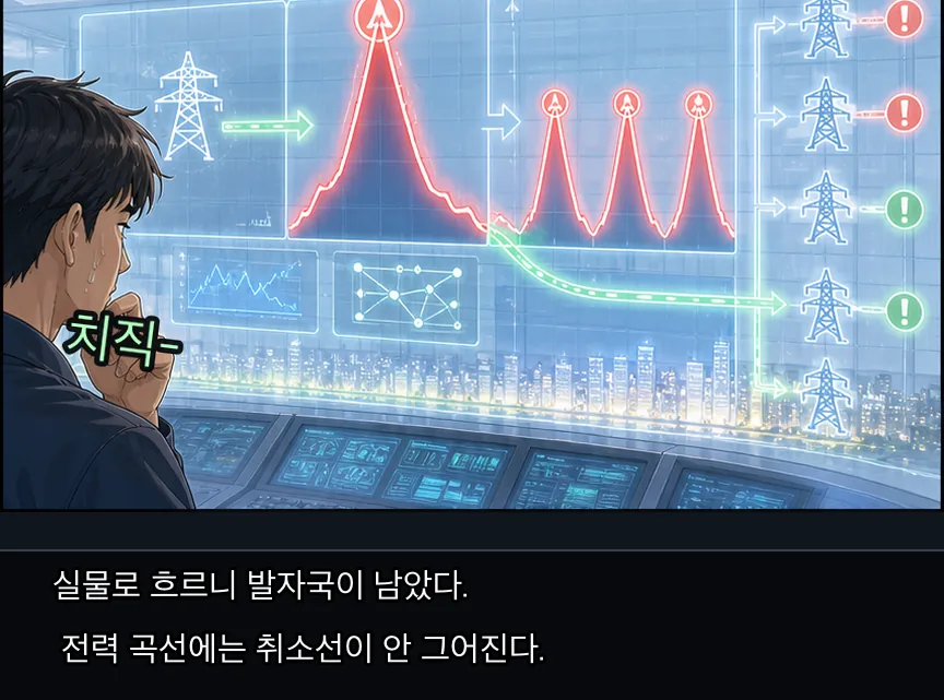 21화 8컷: 트럭과 전력 발자국 · 08컷