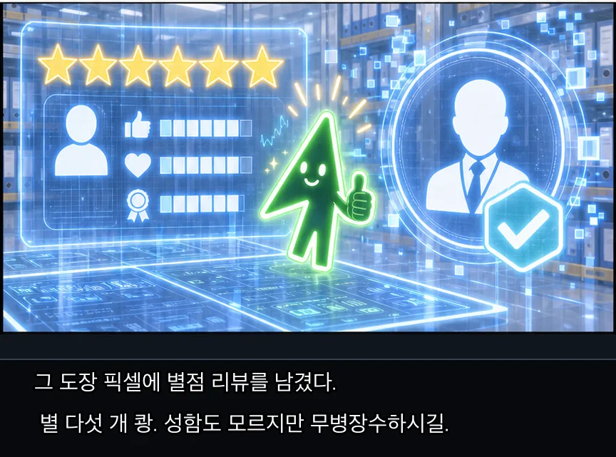 22화 12컷: 복원의 빈칸과 반려의 왕 · 12컷