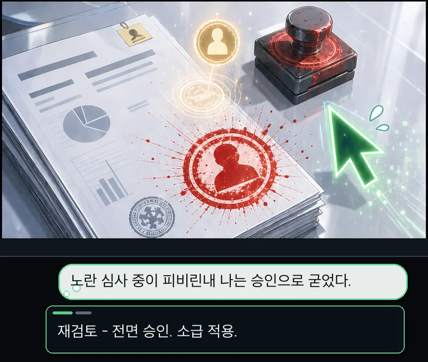 22화 13컷: 소급 승인과 필독서 · 13컷