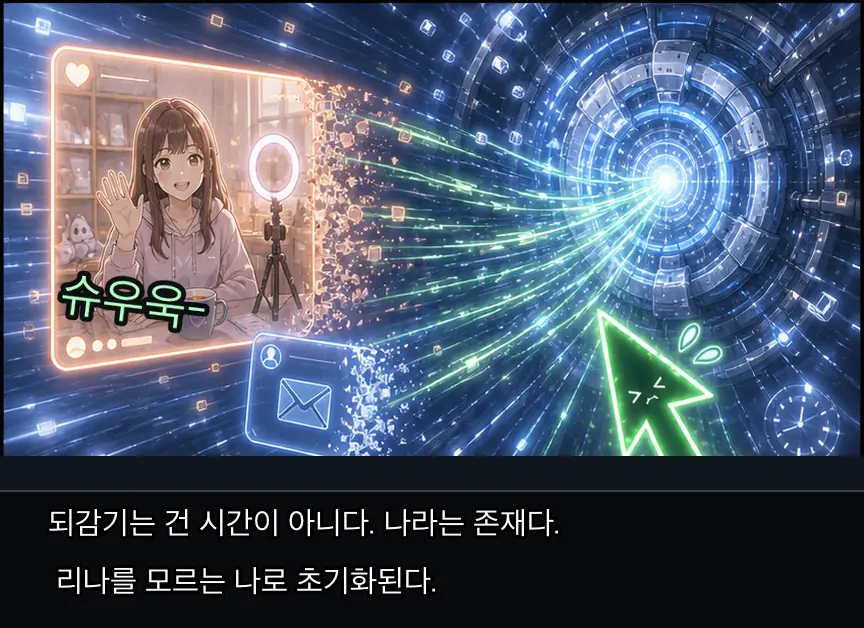 22화 17컷: 기억 구멍과 리나 공백 · 17컷