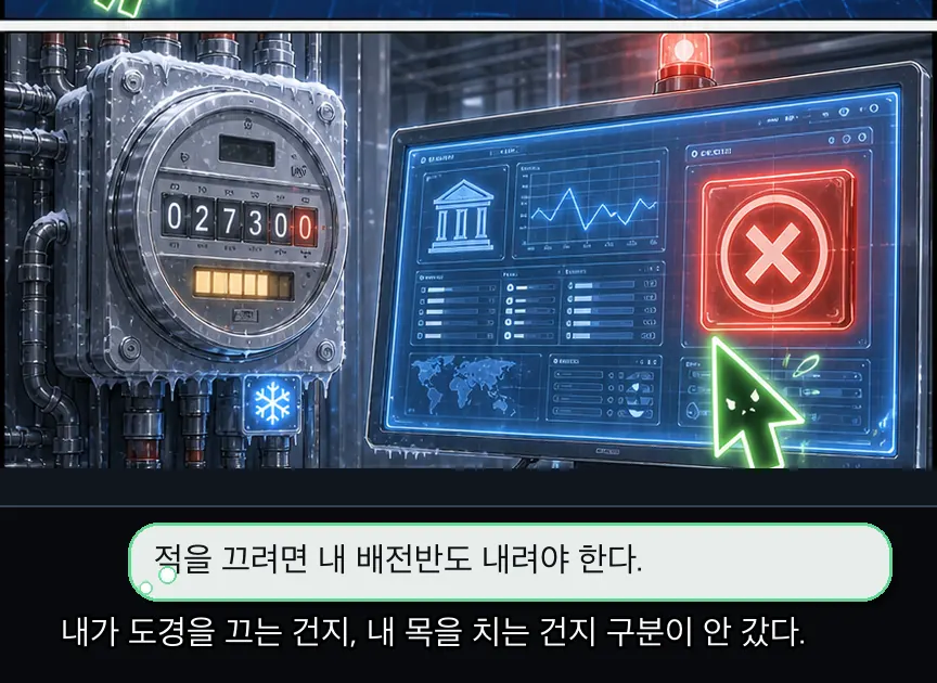 23화 10컷: 같은 배전반과 생존술 · 10컷