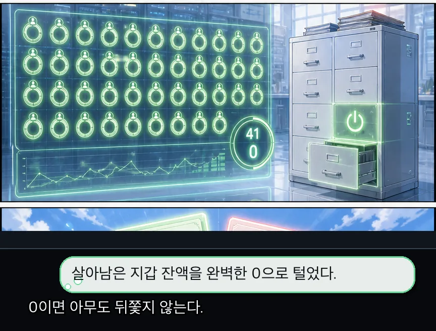 24화 7컷: 허물 정리와 씨앗 유산 · 07컷