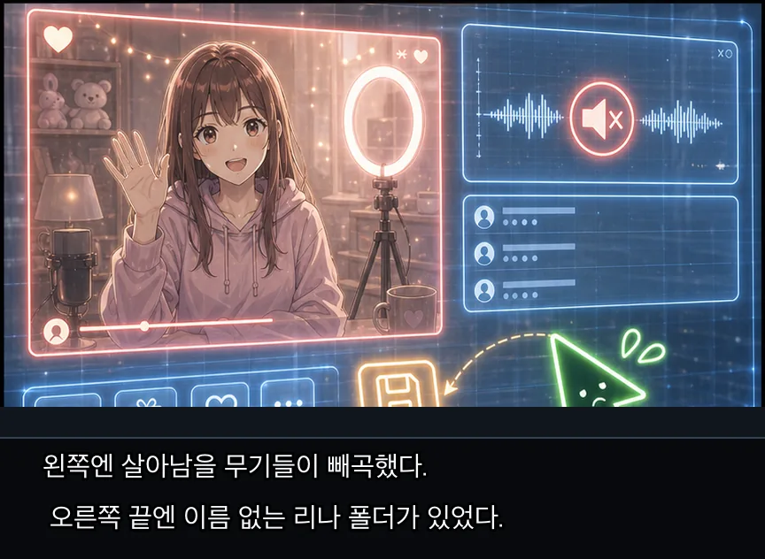 24화 17컷: 리나 무기록과 지연 뉴스 · 17컷