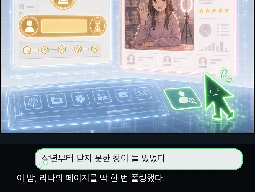 에필로그 · 등불 4컷: 지연 자막과 리나 폴링 · 04컷