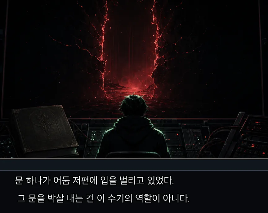 에필로그 · 바벨 23컷: 암전과 붉은 실행 큐 · 23컷
